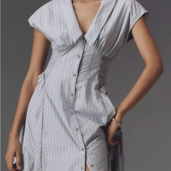 Anthropologie Blue and White Striped Dress - Picture 4 of 4